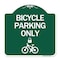 Signmission Bicycle Parking W/ Cycle and Lock, Green & White Aluminum Sign, 18" x 18", GW-1818-24321 A-DES-GW-1818-24321 - alternate 1